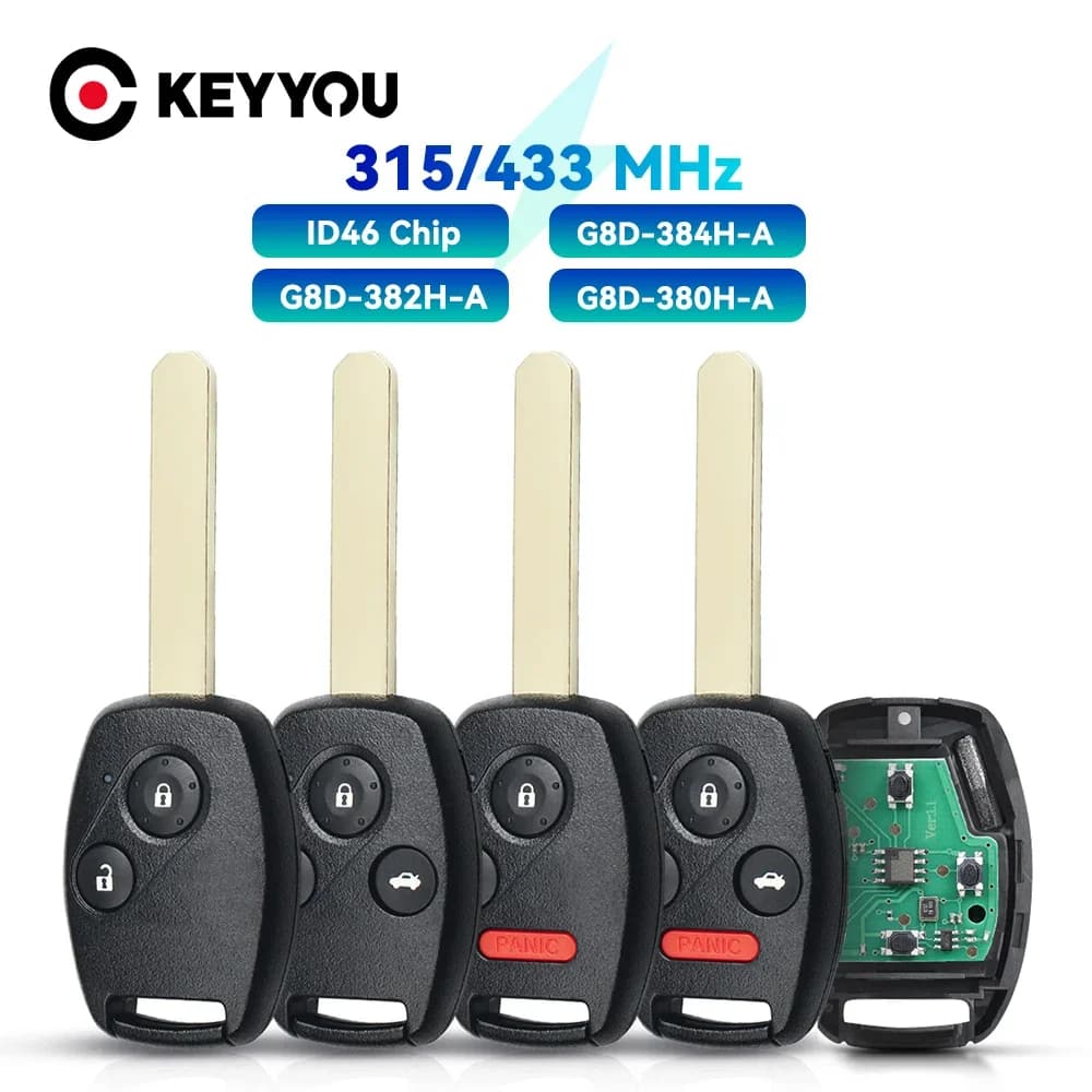 KEYYOU – clé télécommande à puce ID46, 315/433MHZ, BTNS, élément 2/3/4, pour voiture Honda Accord 20
