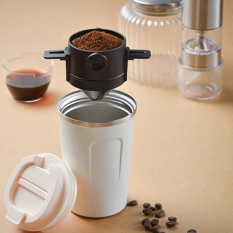 Filtre à café Portable en acier inoxydable, entonnoir à thé, infuseur à thé réutilisable, goutteur d