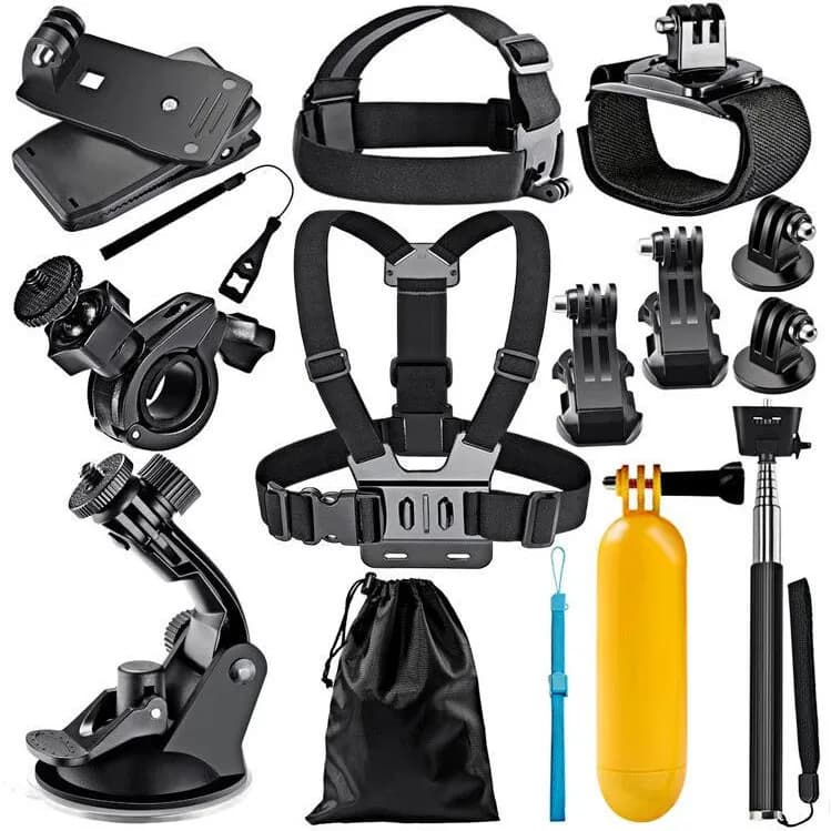 Kit d'accessoires pour caméra d'action 14-en-1 pour Go Pro Hero 13 12 11 10 9 8 7 6 5 4 Black Mount 