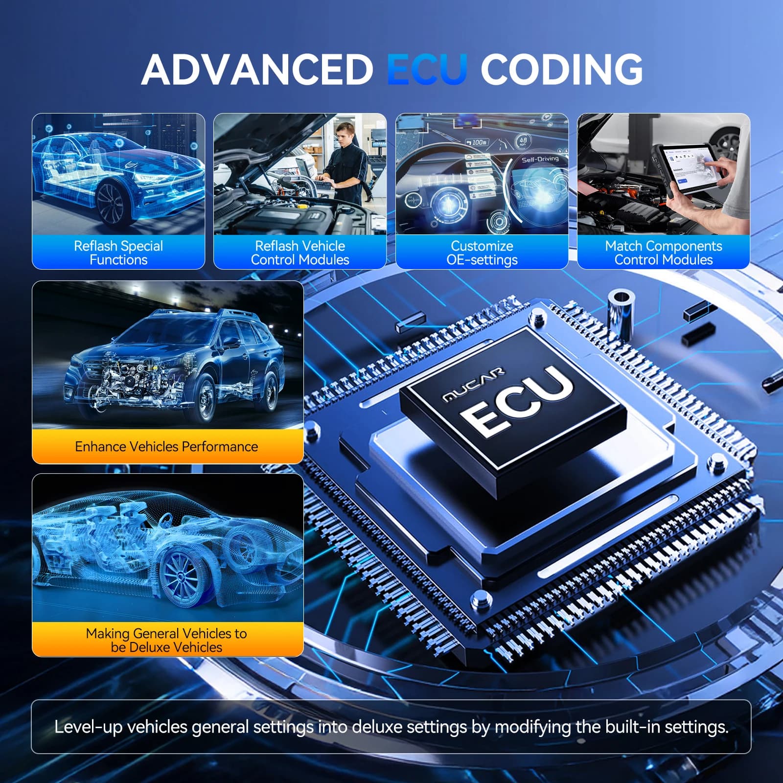 MUCAR 892BT Outil de diagnostic OBD2 assisté par IA Scanner CAN FD/DOIP OBD 2 Diagnostic de tous les