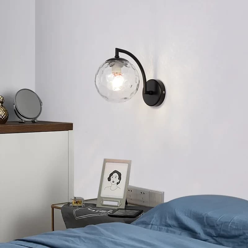 Lampes murales LED modernes boule de verre applique murale nordique minimaliste salon chambre chevet