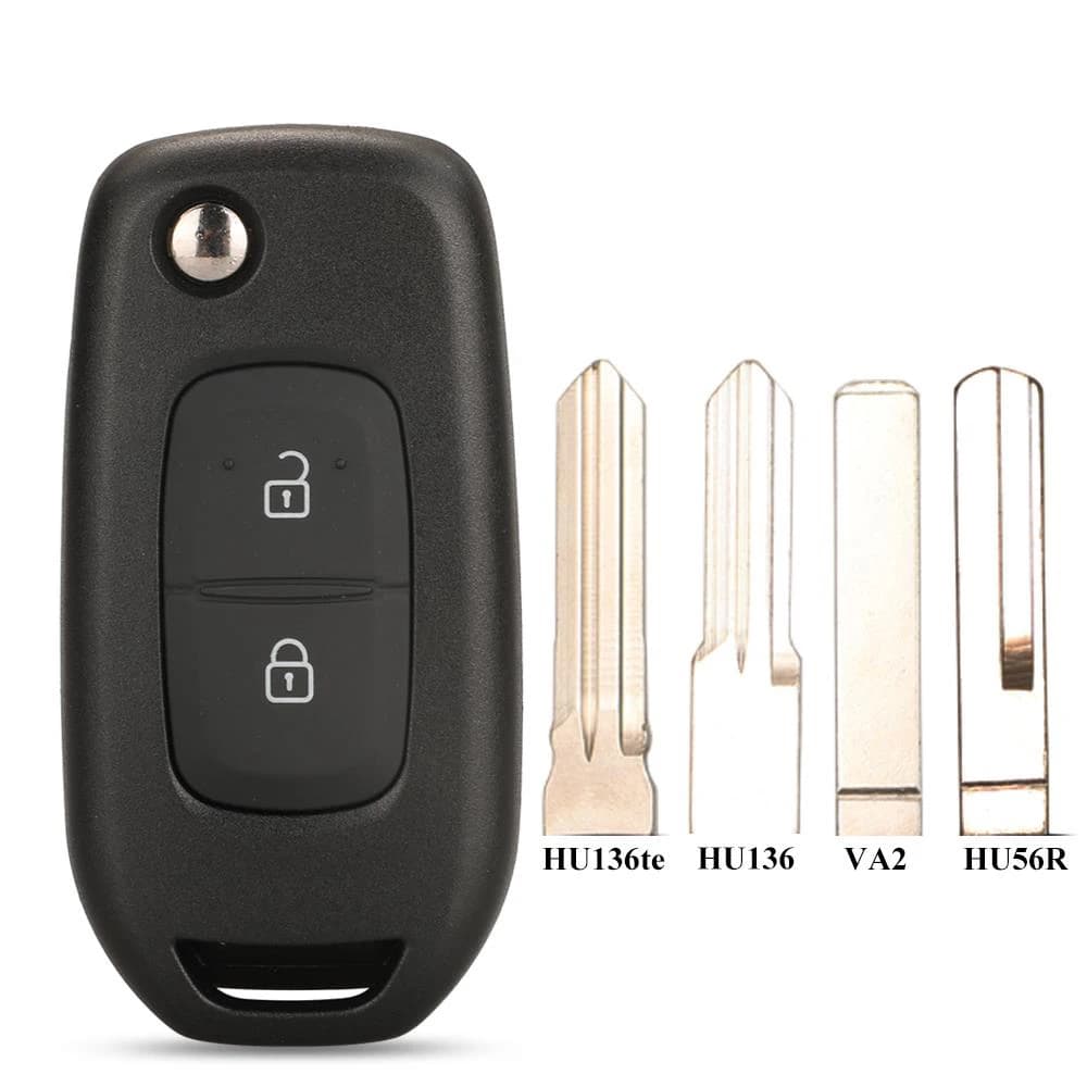 Jingyuqin-Coque de clé de voiture à distance rabattable à 2 boutons, étui pour Renault Dacia Logan 2