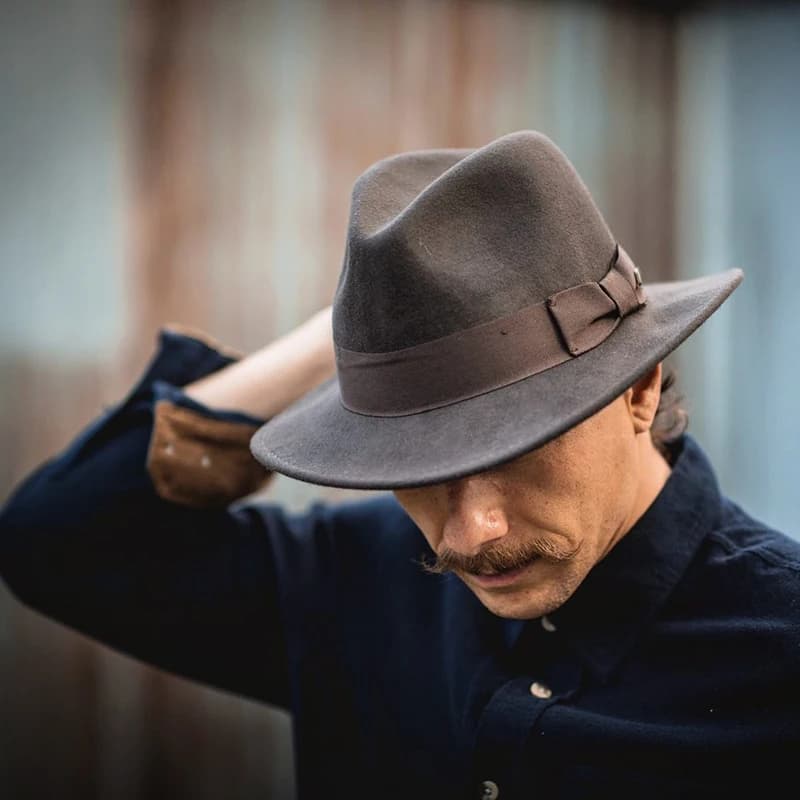 Chapeau Fedoras pour hommes et femmes, chapeau de Jazz avec nœud papillon, élégant, noir, mélange de