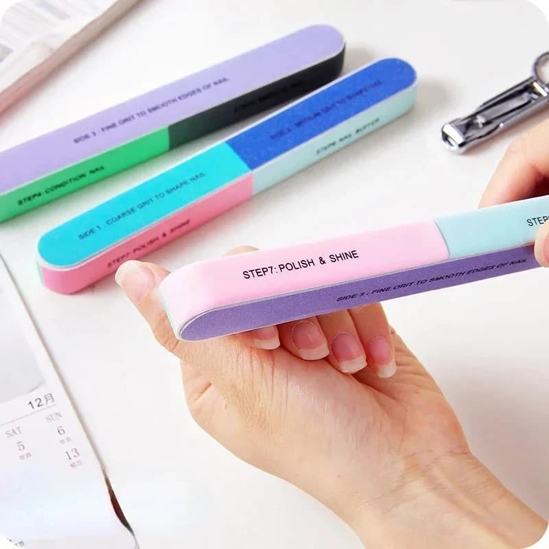 10/3 pièces bloc tampon à ongles 7 voies limes à ongles outils professionnels de soins des ongles bl