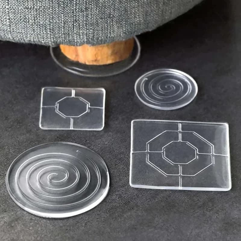Tapis antidérapant Transparent en Silicone pour meubles, 4 pièces, pour Table, canapé, Patch adhésif