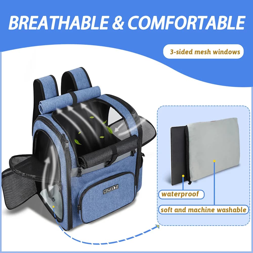 Sac de transport pour chien, sac à dos à Double épaule pour animaux de compagnie, cadre robuste, res