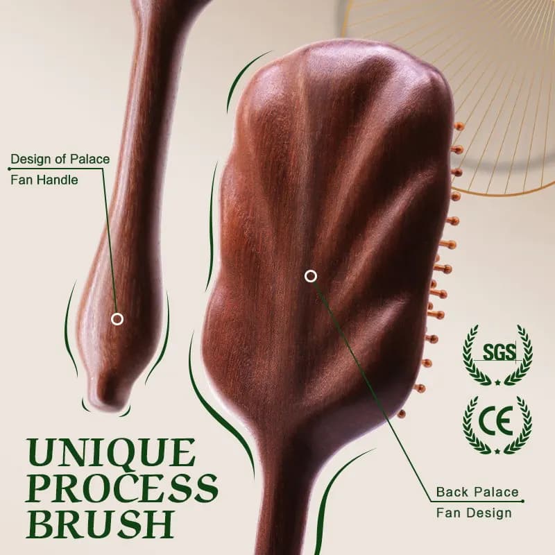 Brosse à cheveux démêlante pour femmes, nom personnalisé, brosse à cheveux en bois de santal, palett