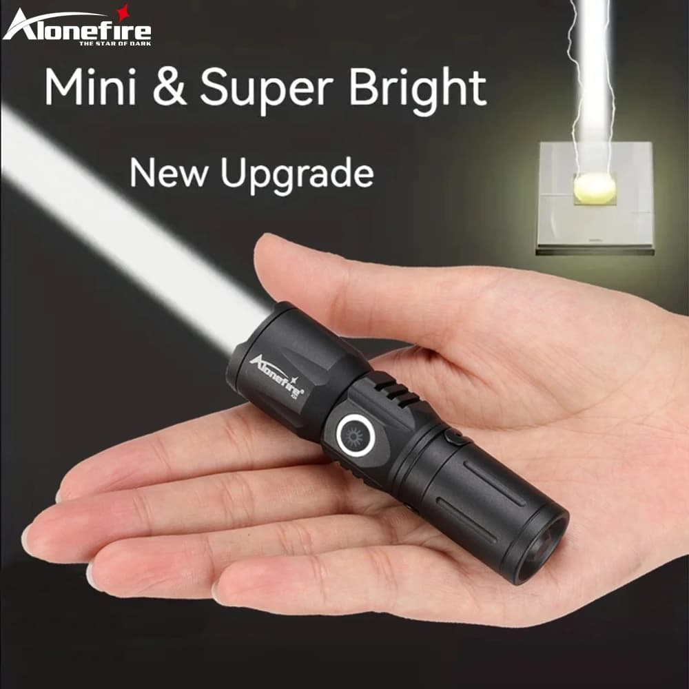 Zoom faisceau lumineux blanc longue Distance Mini lampe de poche type-c Usb Rechargeable Portable to