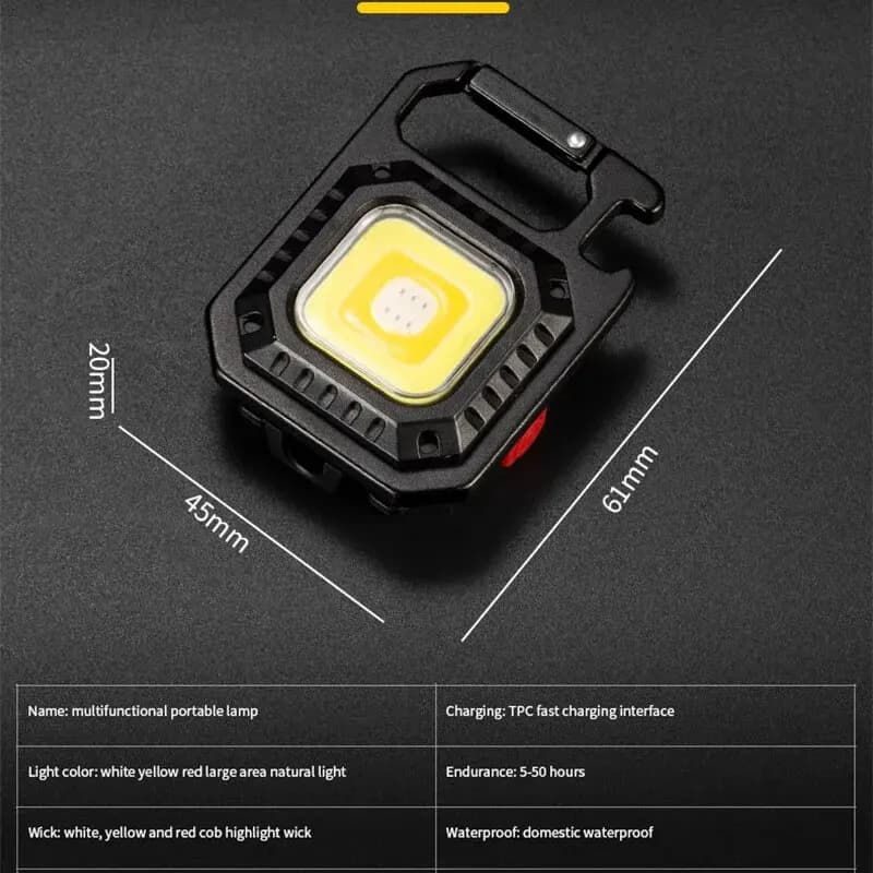 Mini lampe de poche LED portable, porte-clés, lampe multi-source de lumière aste, ouvre-bouteille ma