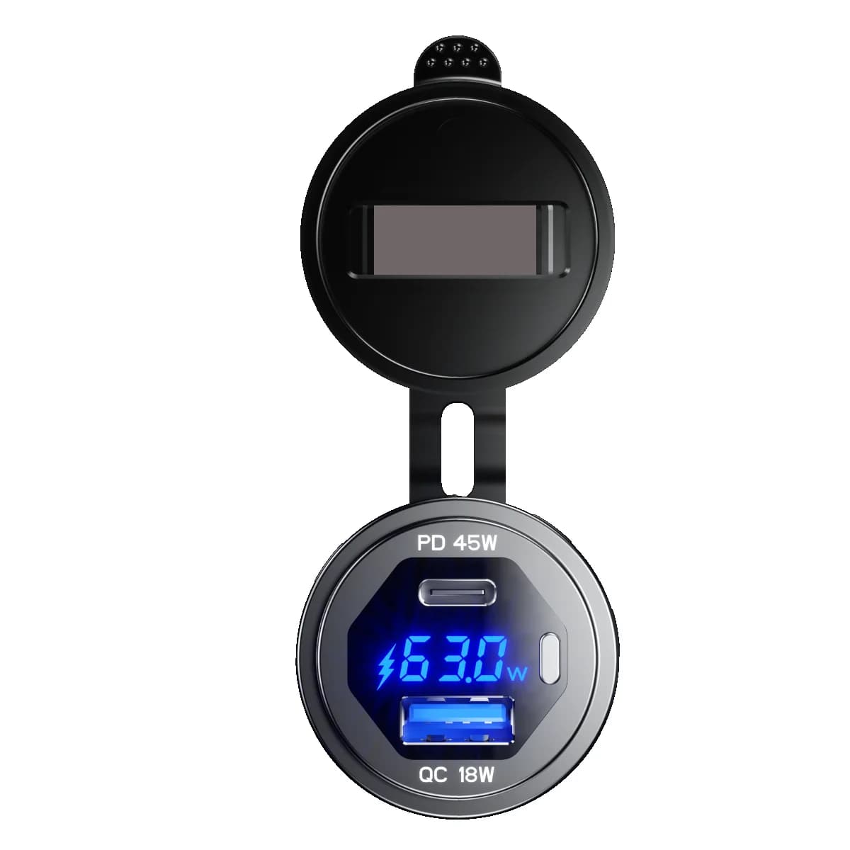 Prise de chargeur de voiture USB 45W type-c PD QC3.0, 12V 24V, Charge rapide, interrupteur de voltmè