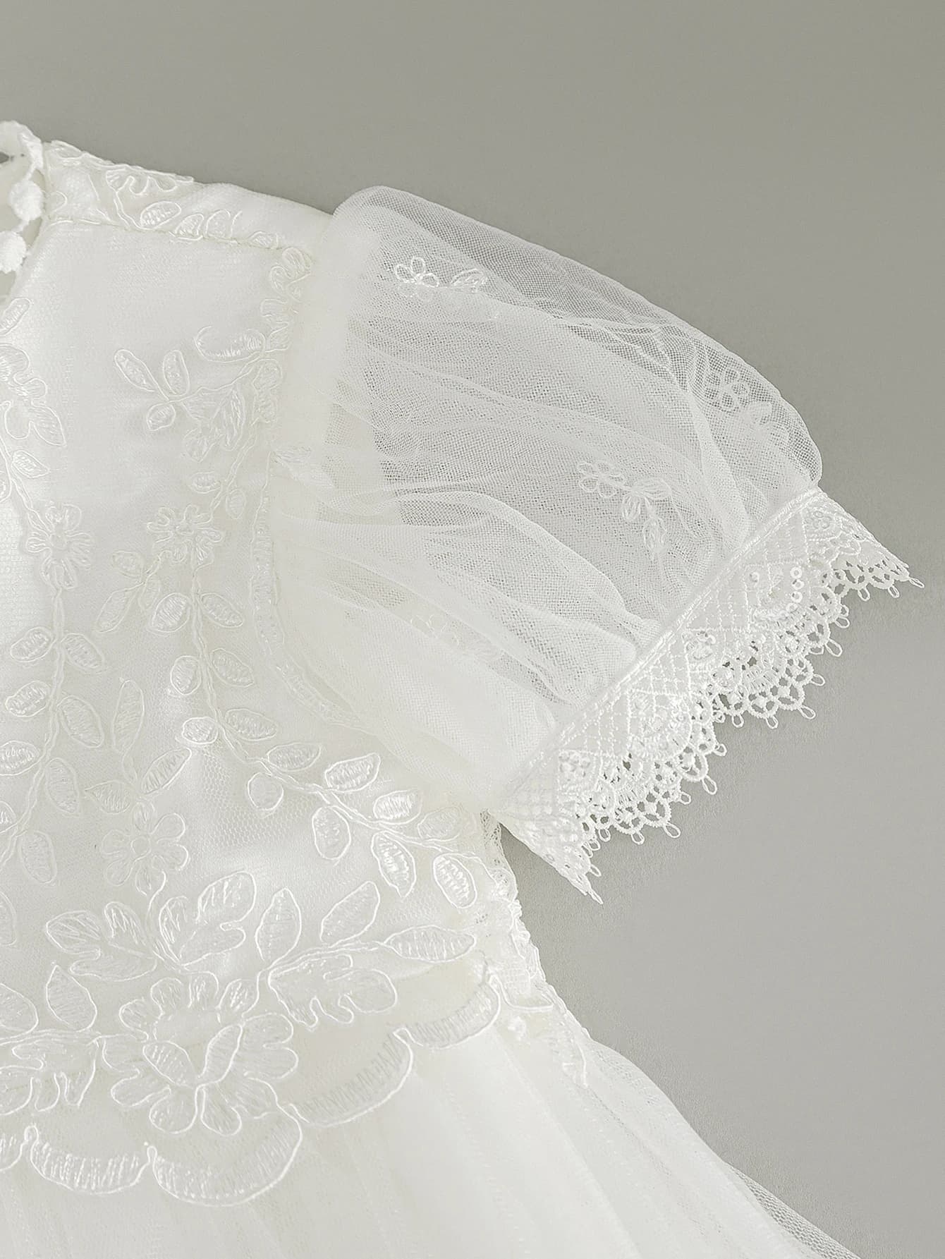 Robe de baptême blanche pour bébé fille, robe brodée haut de gamme, jupe longue en gaze, robe de cér