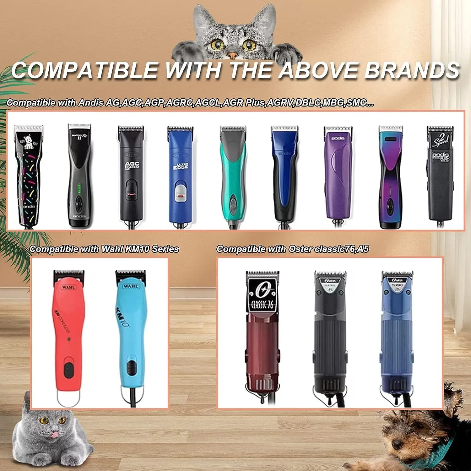 Lame de rechange professionnelle pour tondeuse à animaux de compagnie, A5, adaptée à la plupart des 