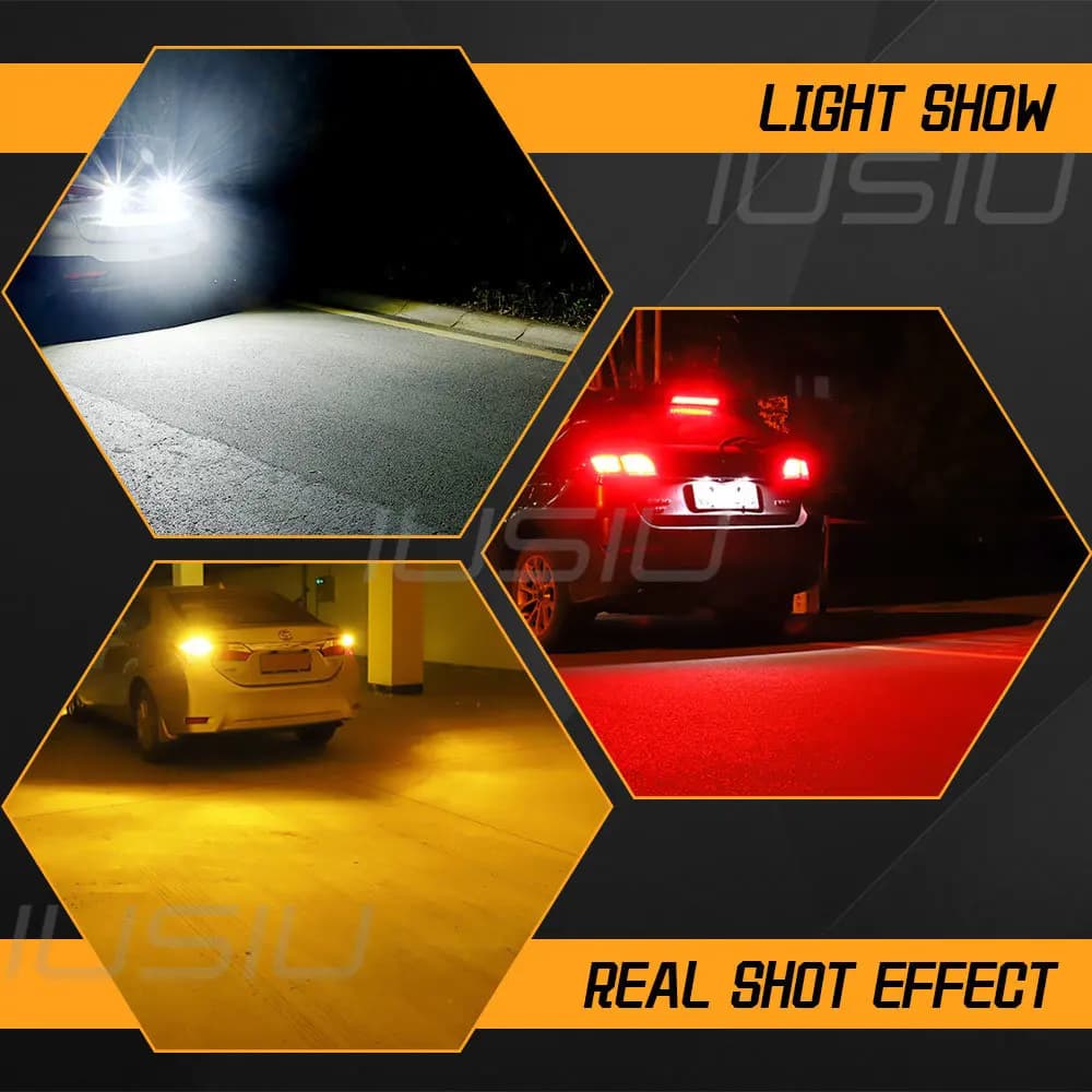 IUSIU 2 pièces Flash P21W 1156 BA15S 1157 ampoule Led stroboscopique BAY15D T20 7440 7443 P21/5W rou