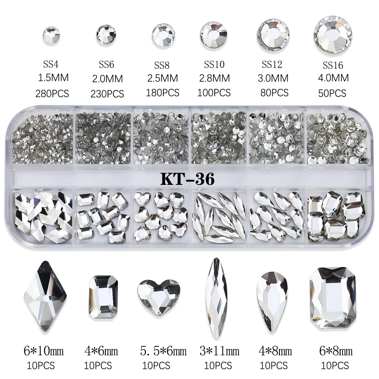 12 grilles rose mixte ongles strass luxe ongles breloques paillettes cristal bijoux gemmes Nail Art 