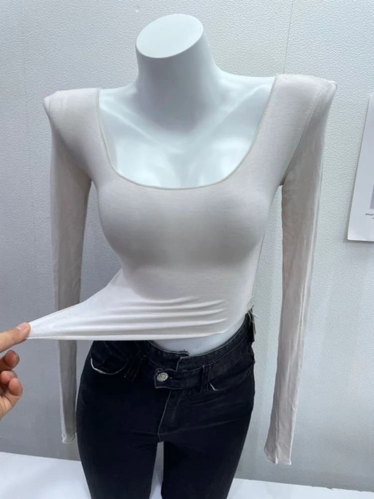 Gros Sexy Slim t-shirts transparent hauts femmes printemps haute élasticité hauts moulants à manches