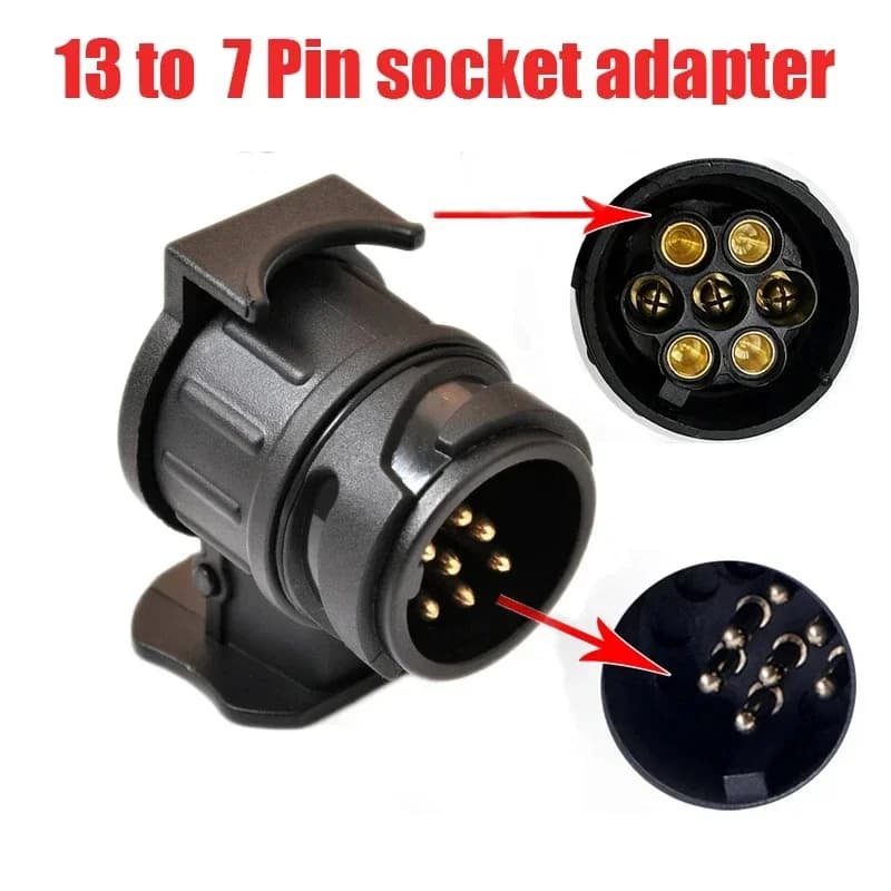 Adaptateur de prise de remorque 13 à 7 broches, mini-convertisseur durable pour caravane, prise de r