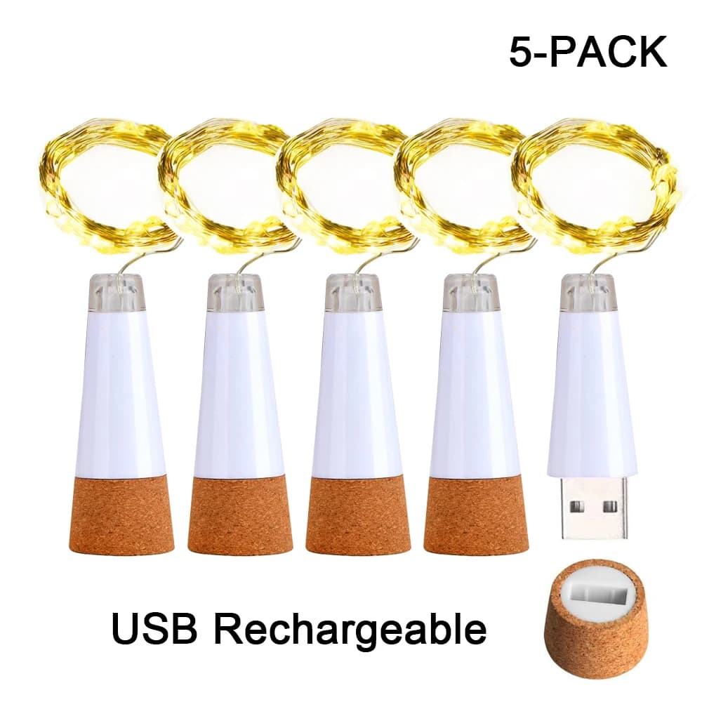 2m 20 LED bouteille de liège fée lumière USB Rechargeable décoration intérieure chaîne lampe pour Ba