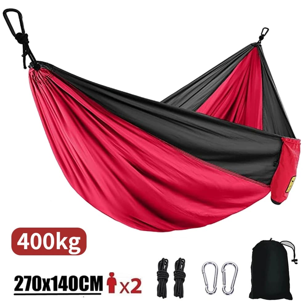 Hamacs portables 270x140cm, tissu Parachute couleur Nylon, taille simple et Double, pour Camping en 