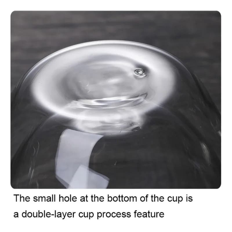 Tasse en verre à Double paroi, isolation thermique, transparente, faite à la main, pour boissons au 
