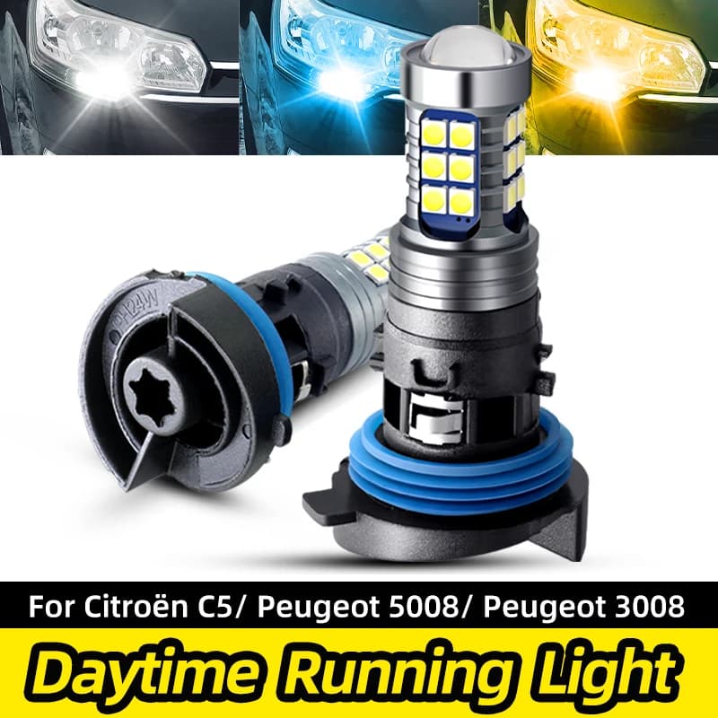 Ampoule Led HP24W, 2 pièces, sans erreur, feux de jour DRL, feux de stationnement pour PEUGEOT 3008 