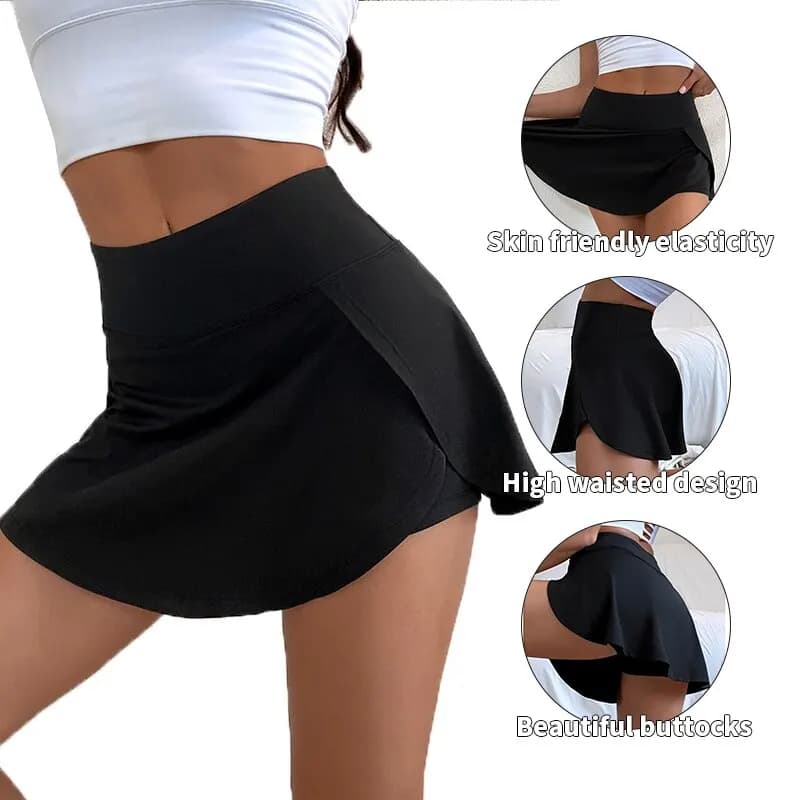 Jupe-culotte de sport taille haute pour femmes, doublure de Yoga, Fitness, Tennis, Anti-lumière, jup