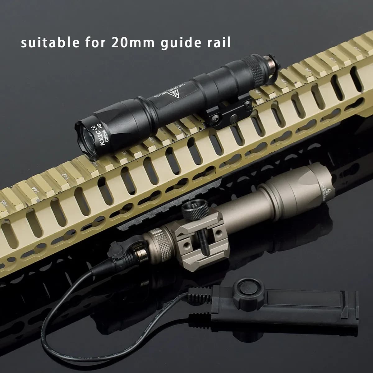 Lampe torche tactique puissante Surefir M600 M300 Airsoft avec double interrupteur à pression, rail 