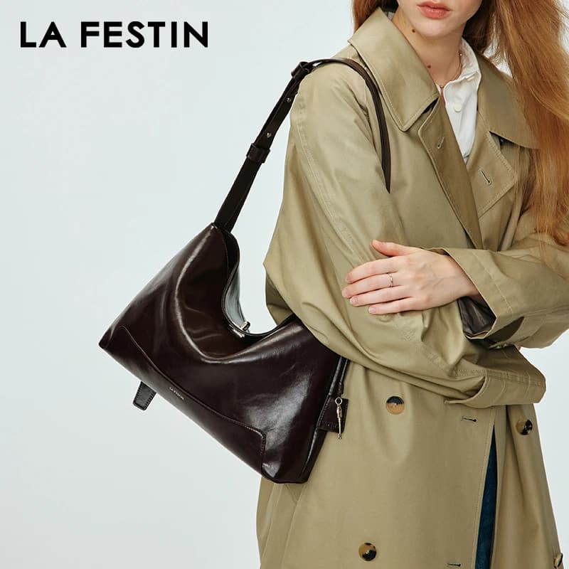 LA FESTIN-Sac à Bandoulière en Cuir de Grande Capacité pour Femme, Fourre-Tout Populaire à la Mode