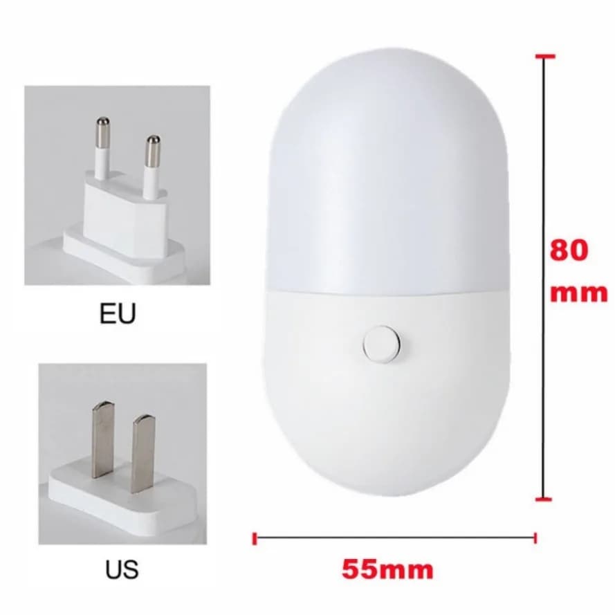 HHLZYH 3W économie d'énergie veilleuse enfichable LED prise d'alimentation lampe éclairage intérieur