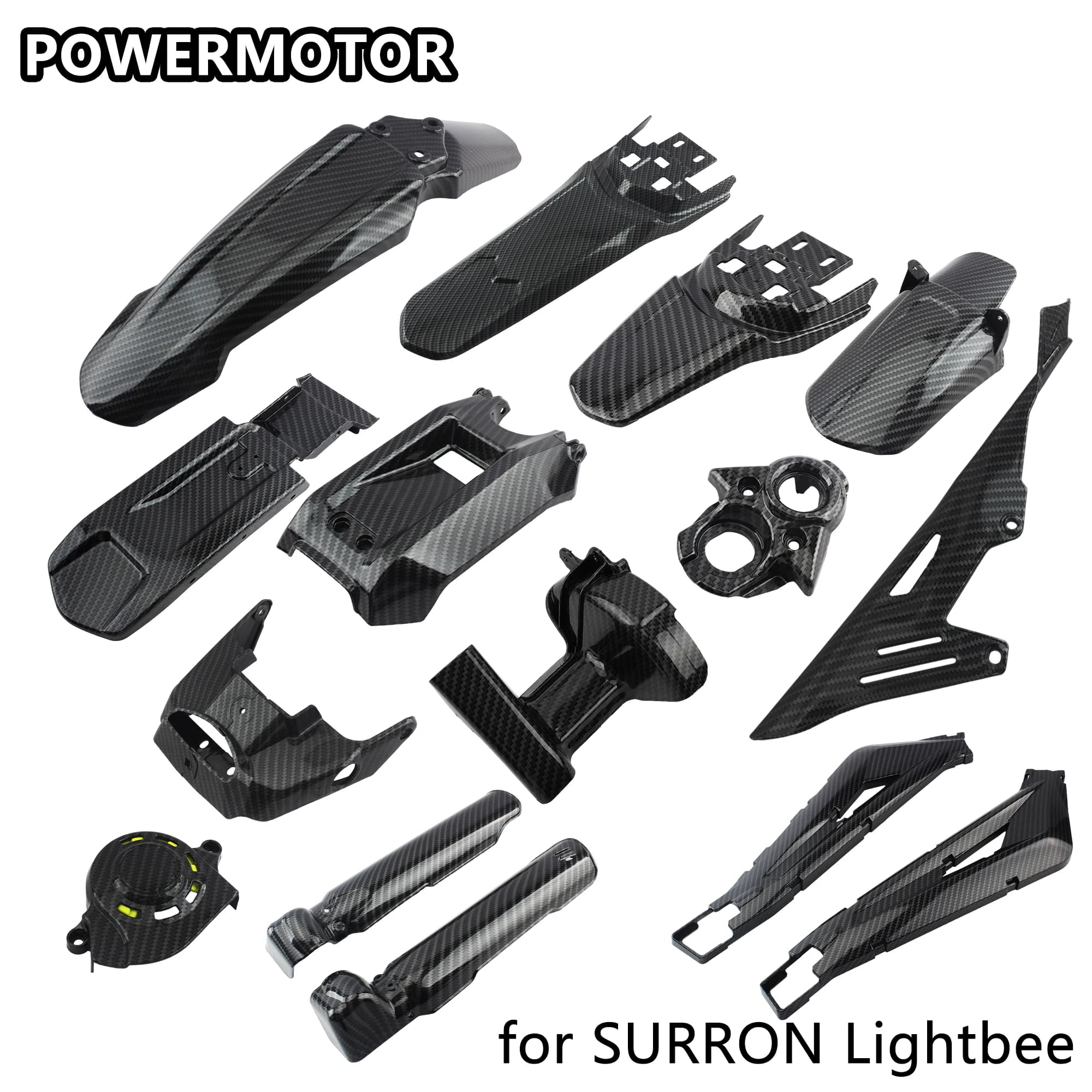 Pour Surron Light Bee transfert d'eau en Fiber de carbone queue étendue garde-boue avant couvercle d