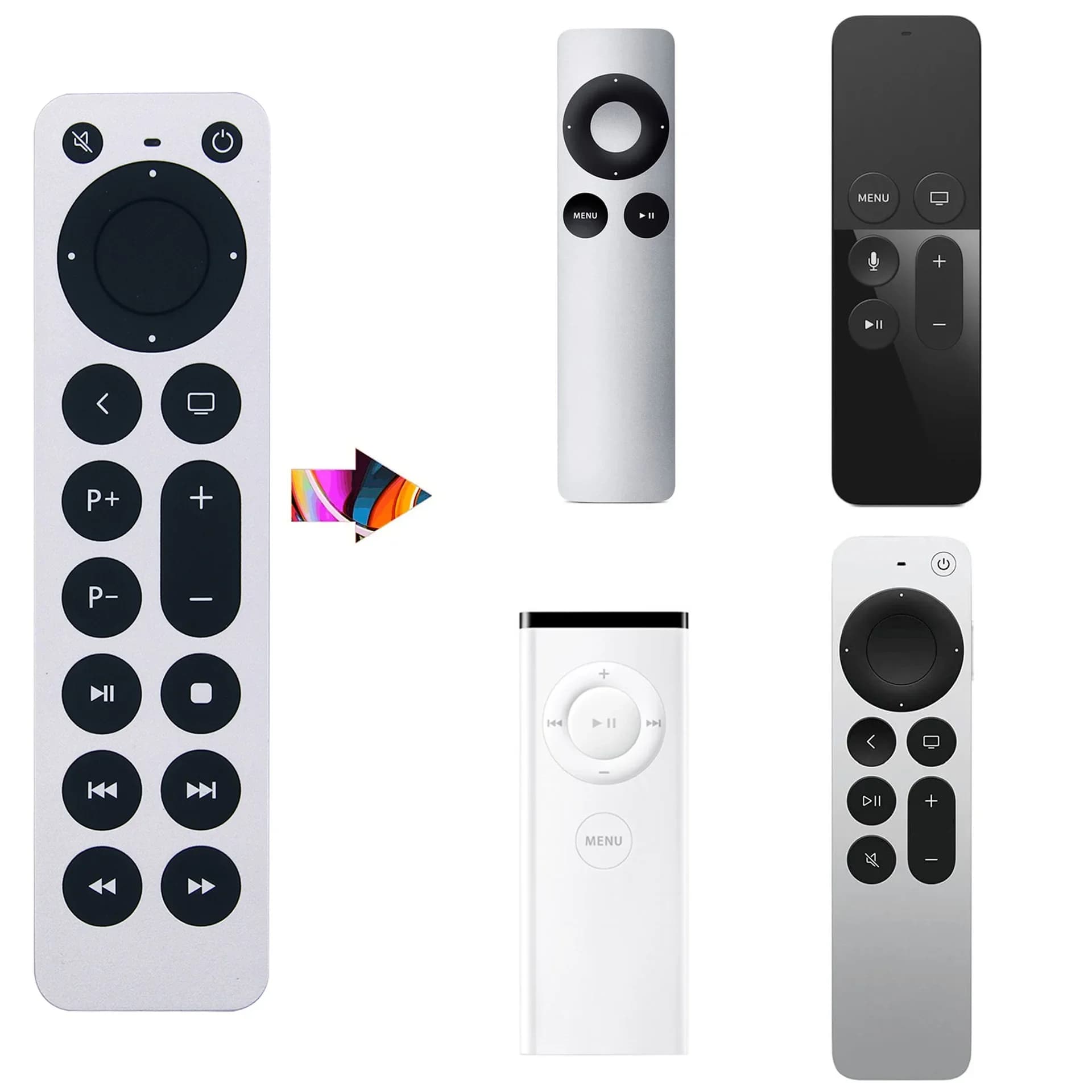 Télécommande Apple TV de remplacement pour Apple TV 4K/Gen 1 2 3 4/ HD A2843 A2737 A2169 A1842 A1625