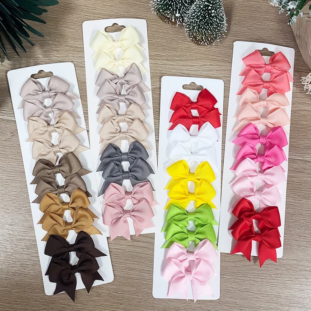 Pinces à cheveux avec nœud papillon en ruban solide pour bébés filles, nœuds faits à la main, épingl