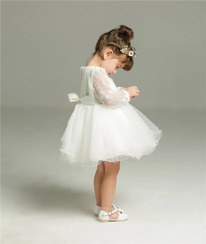 Robe à manches longues pour bébés filles, robe de fête d'anniversaire pour tout-petits, robe de mari