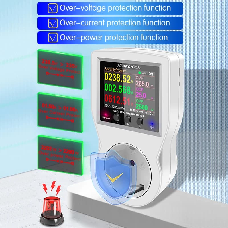 AC85V-265V wattmètre de puissance numérique consommation d'électricité Kwh compteur d'énergie watt c