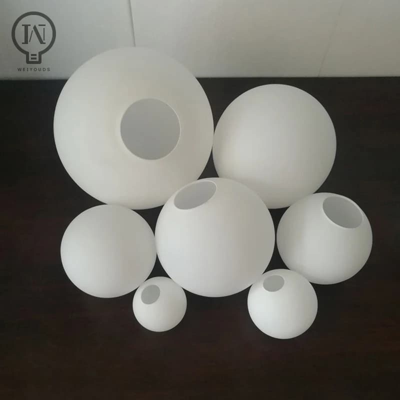 Abat-jour en verre blanc, abat-jour Globe laiteux, couvercle de lumière rond D10cm D12cm D15cm D20cm
