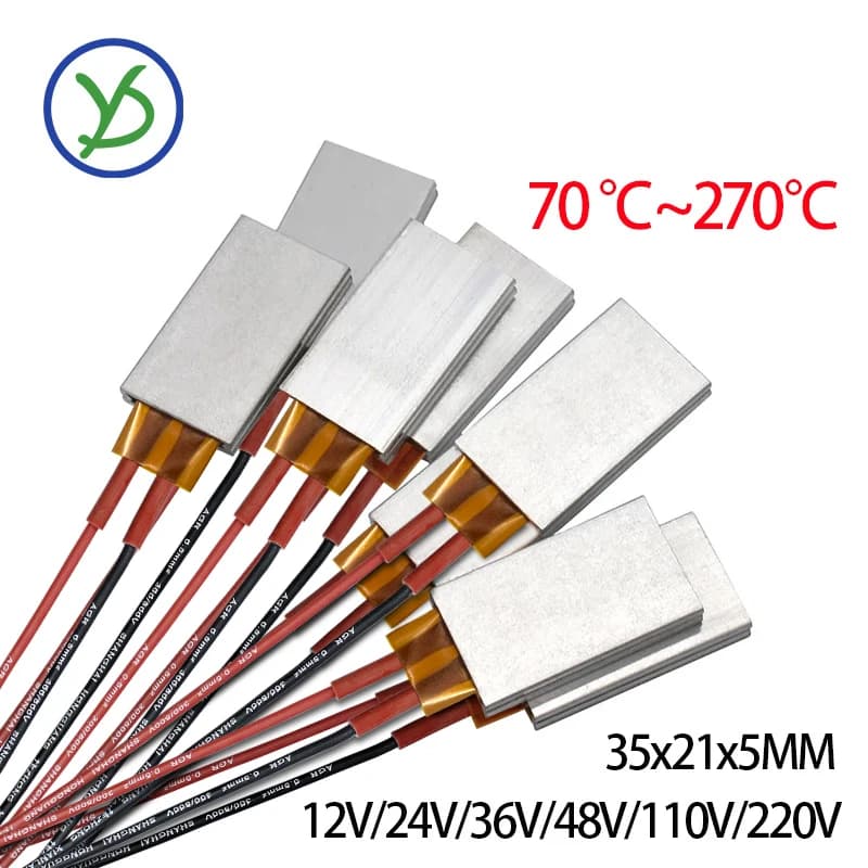 Feuille chauffante en céramique PTC à température constante 12V ~ 220V, plaque chauffante à coque en