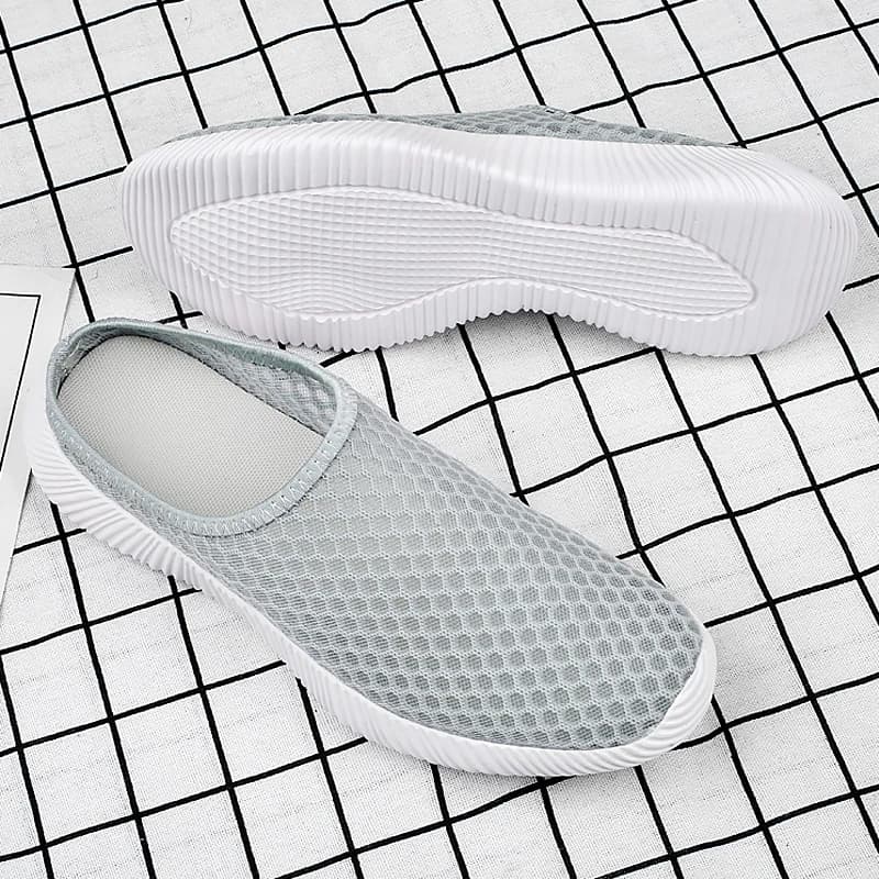 Chaussures d'été pour femmes, demi-pantoufles, chaussures en maille unisexes pour femmes, mode intér