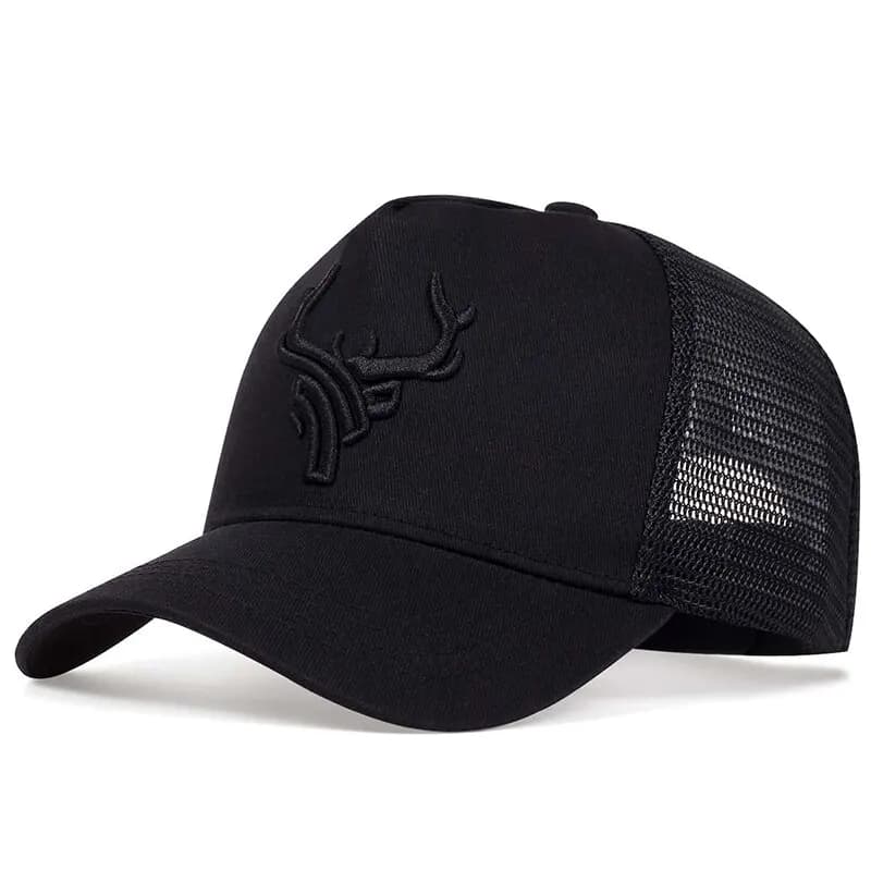 Casquettes unisexes en filet de baseball brodé bois d'animaux, chapeaux décontractés réglables, chap