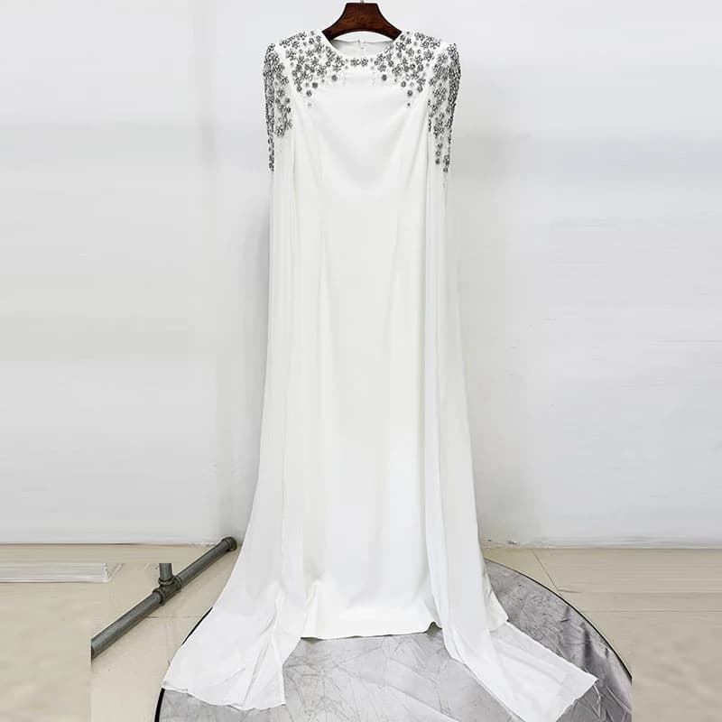 HIGH STREET Nouvelle Collection 2026 Robe de Soirée Longue Maxi pour Femme à Manches Longues Ornée d