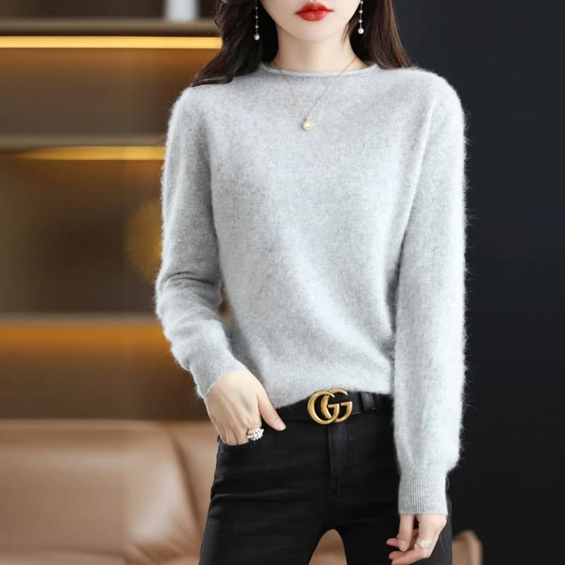 Pull décontracté à col rond pour femme, 2022 cachemire de vison, mode coréenne, automne et hiver, no