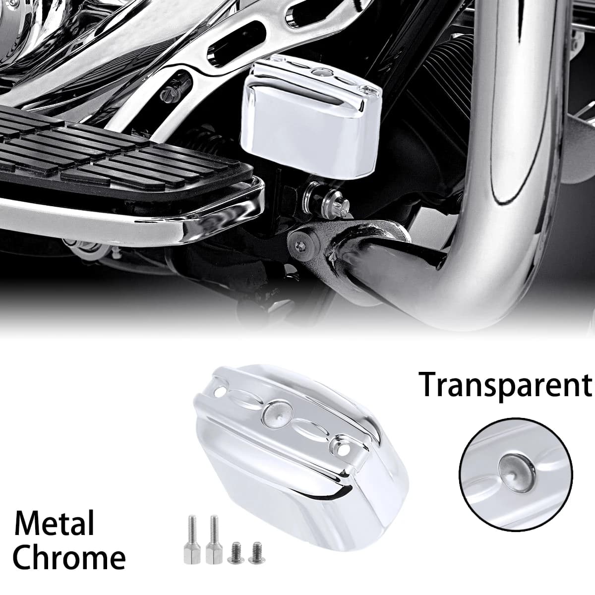Couvercle de maître-cylindre de frein arrière en aluminium chromé, pour Harley Heritage Softail Fatb