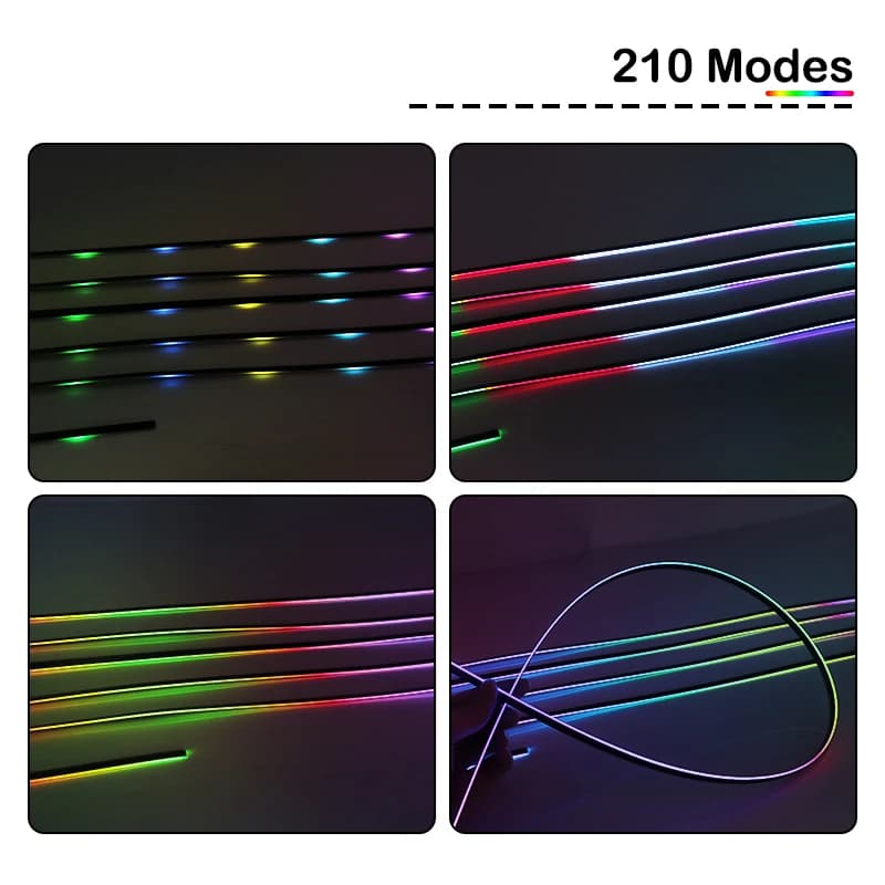 Lampes d'ambiance pour voiture 18 en 1, éclairage LED RGB 64 couleurs, bande acrylique cachée univer