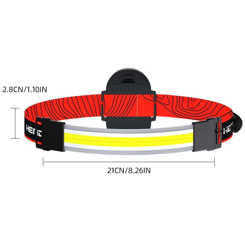 Lampe frontale de sauna à LED, aste par USB, feu arrière rouge, camping en plein air, lampe de cours