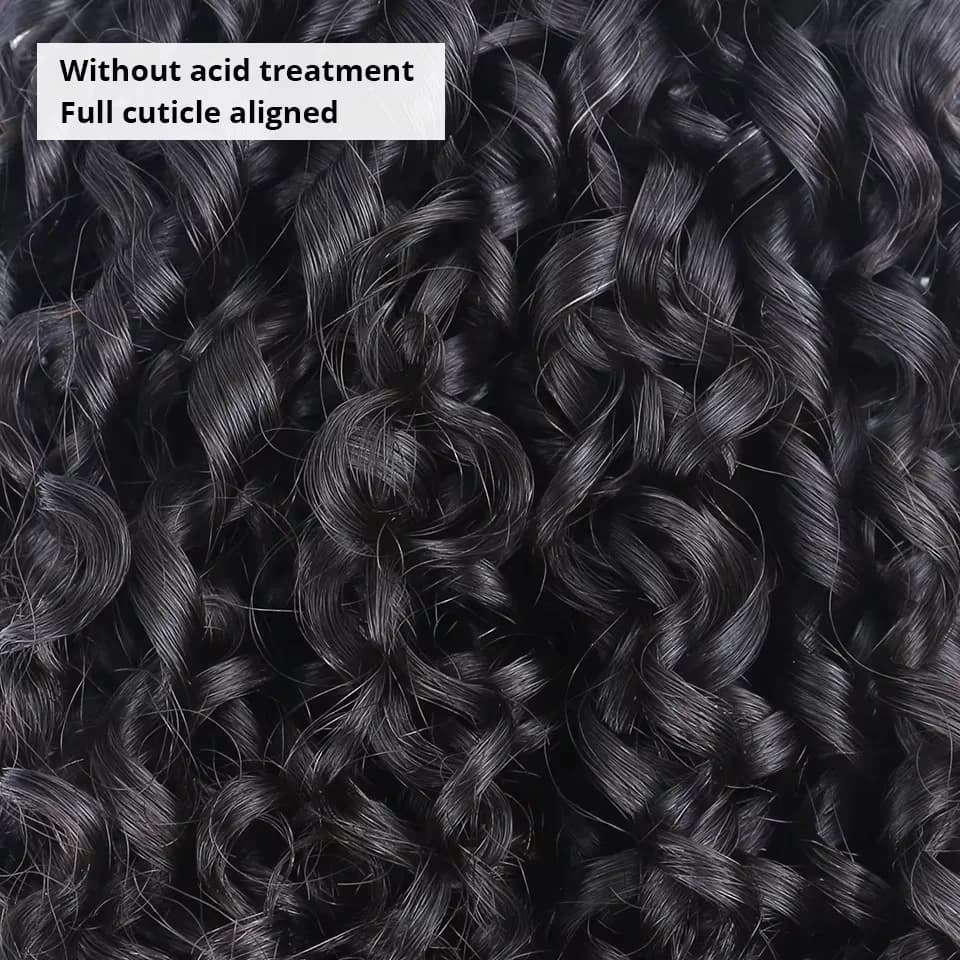 Extensions de cheveux humains bouclés crépus 15A Pixie Curls, lots de 3/4, cheveux vierges bruts bou