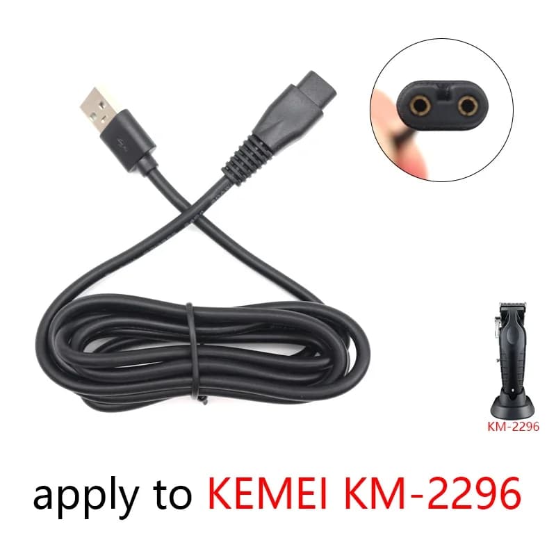 Kemei 2296 Câble de chargeur USB - Câble de chargement de remplacement original pour accessoires de 