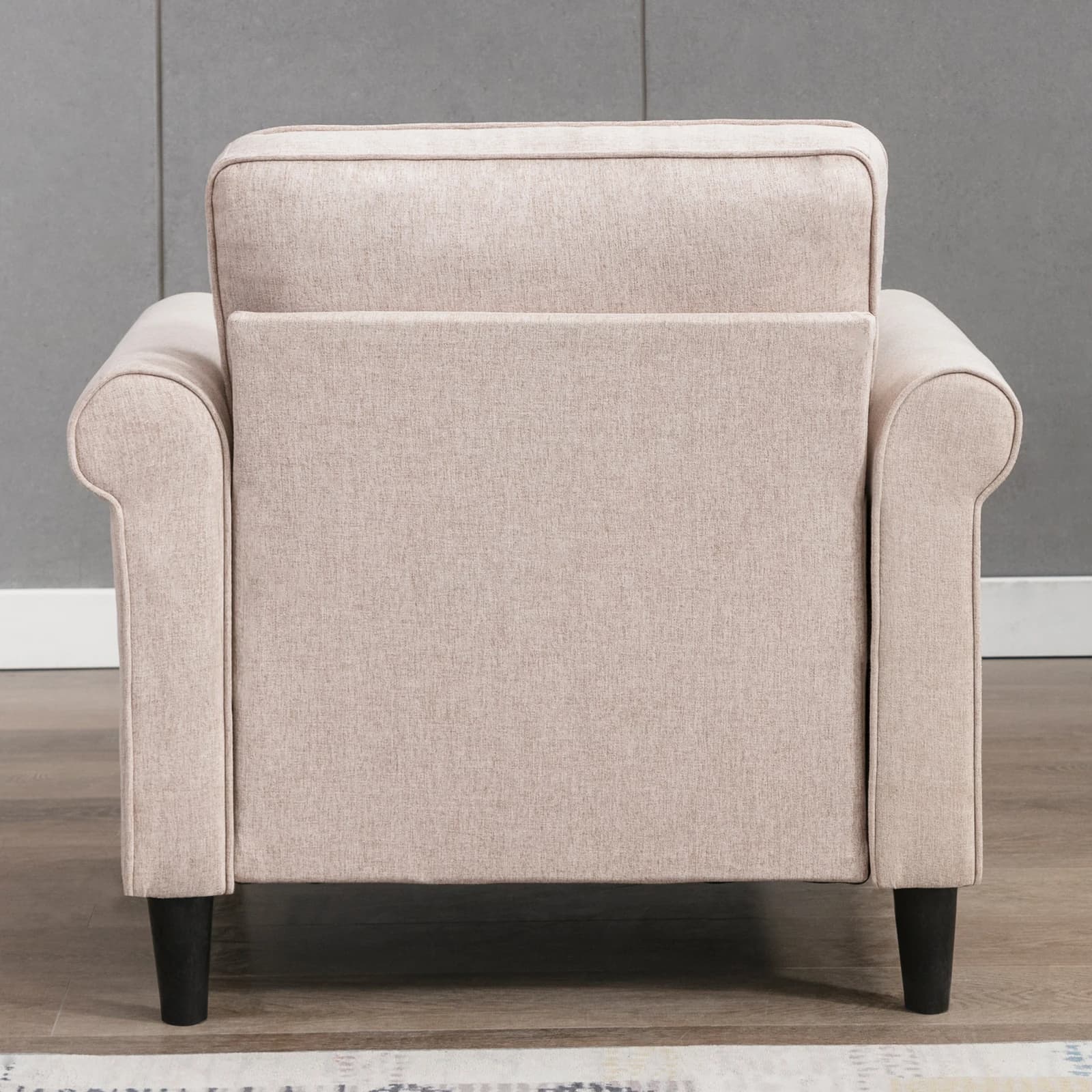 HORGgland O-Canapé simple moderne en micro-tissu avec cadre en bois, petit fauteuil à pied solutions