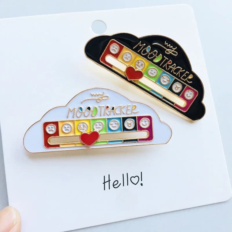 Broche d'énergie de Conversion d'humeur créative, Badge en métal de puissance sociale coulissant per