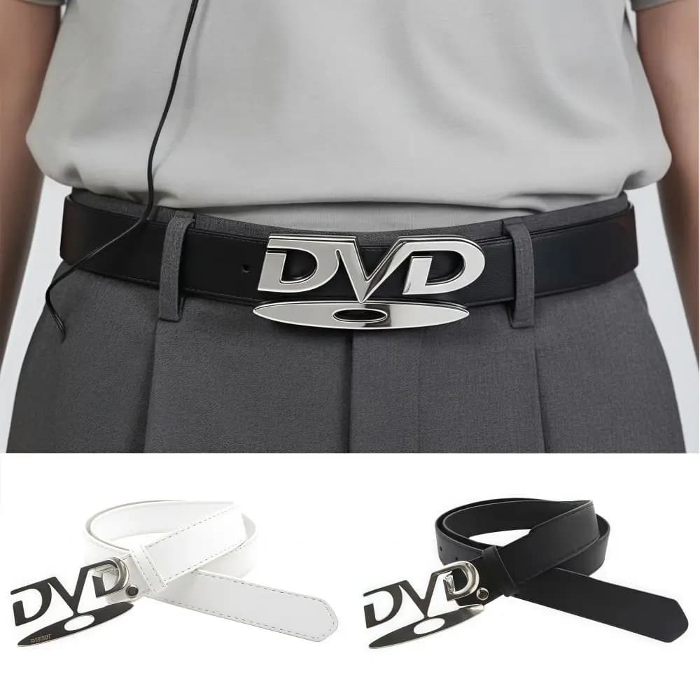 Ceinture unisexe à boucle au design nostalgique, polyvalente et tendance, pour femme, décontractée, 