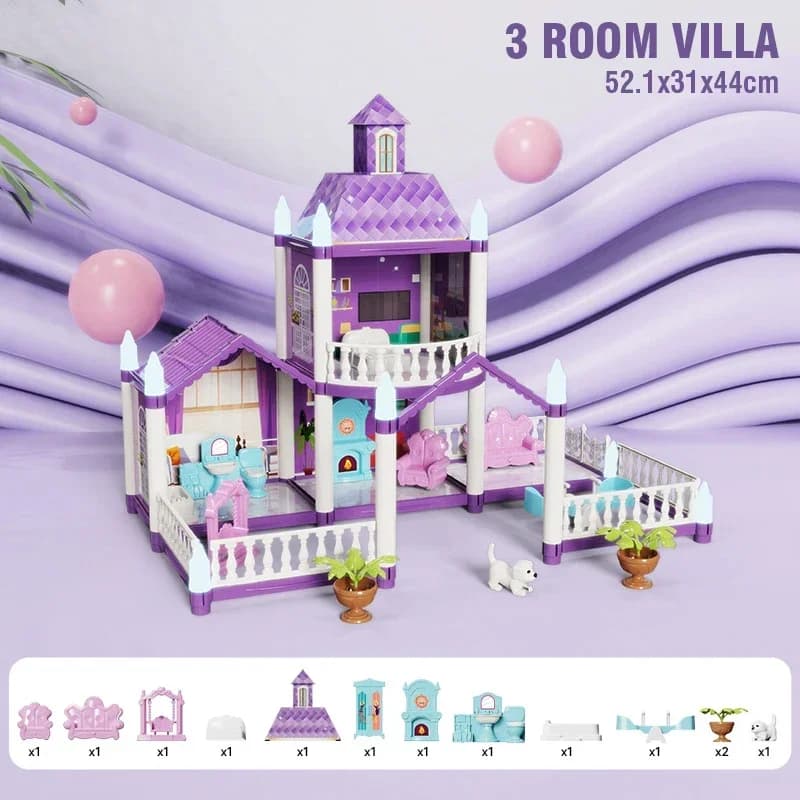Grande maison de poupée assemblage Villa maison 3D bricolage rêve princesse château Villa assemblage