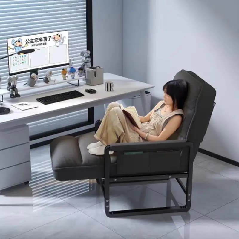 Fauteuil inclinable pliable, chaise de salon, de sieste, de bureau, confortable, ergonomique, réglab