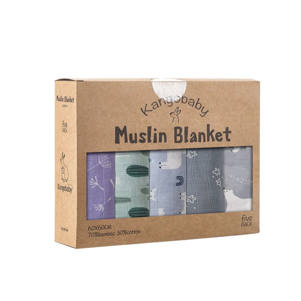 Kangobaby # Ma vie douce #   Nouveau 5 pièces Pack multi-fonctionnel bambou coton nouveau-né moussel